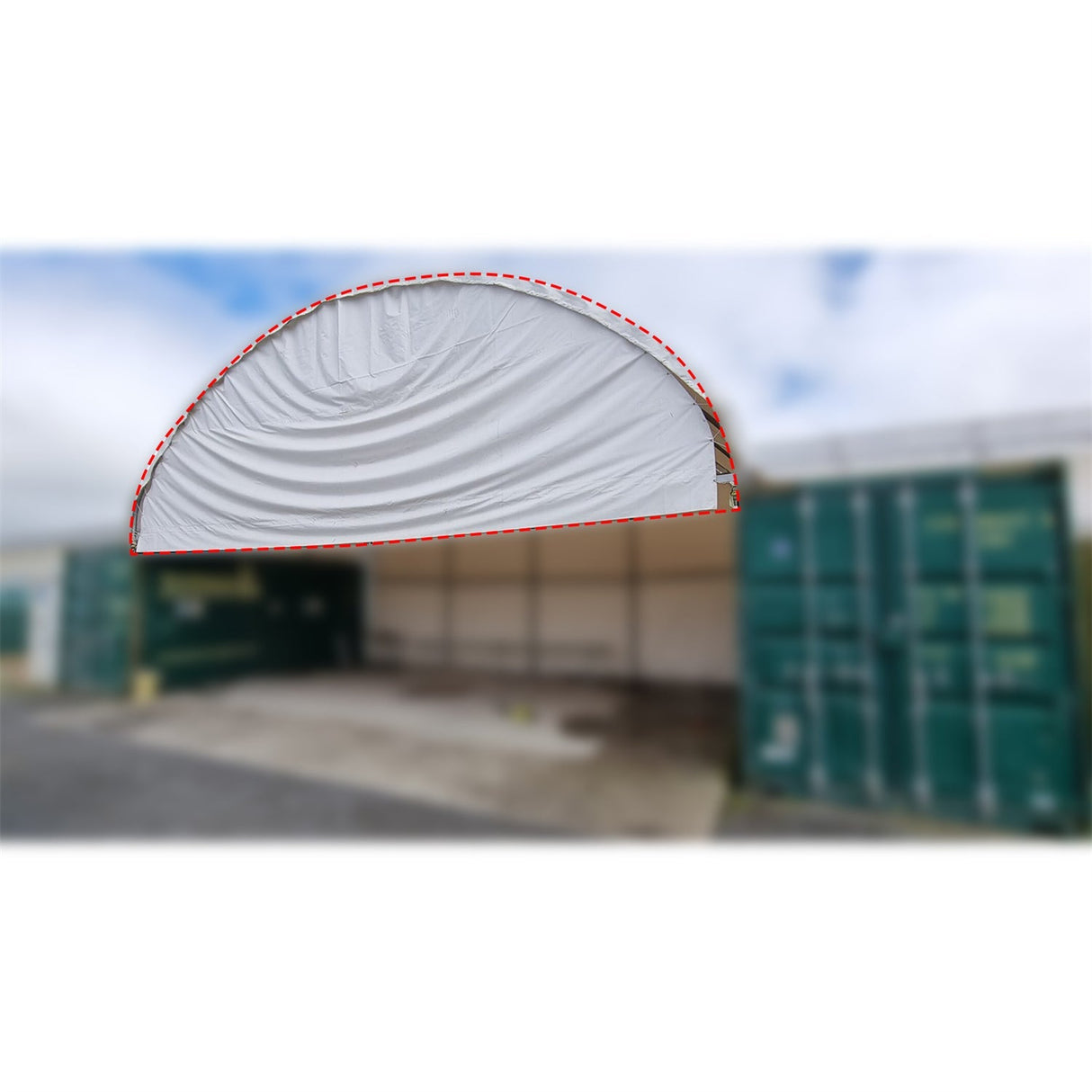Chery Industrial Greatbear Half Panel with Frame for 40′ × 40′ × 15′ Container Shelter (22 oz PVC)