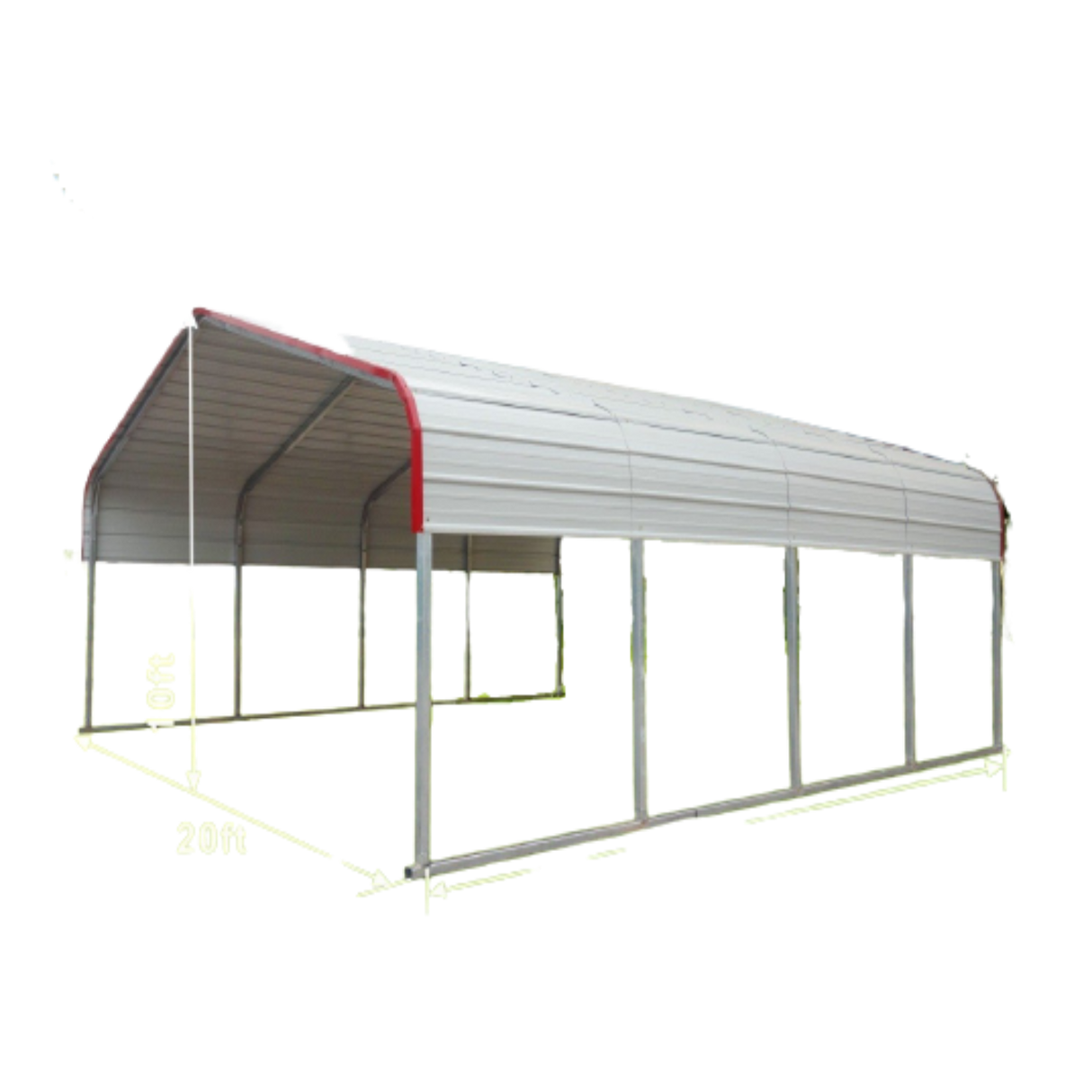 Chery Industrial Golden Mount Classic Steel Carport 20′ W x 20′ L