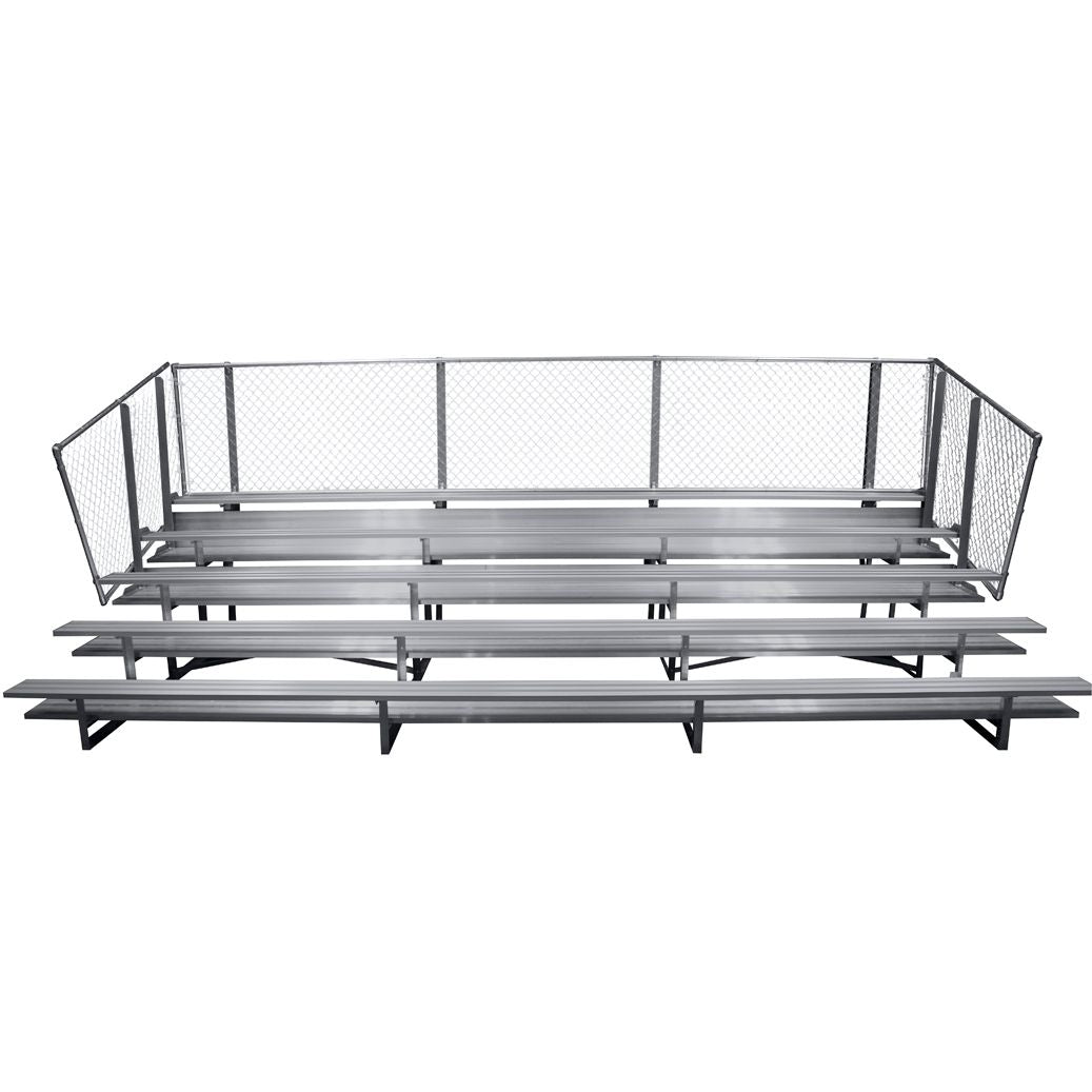 Gared Spectator Stationary Bleacher 5-Row 21′ Double Foot Plank Guardrail Seating GSNB0521DF