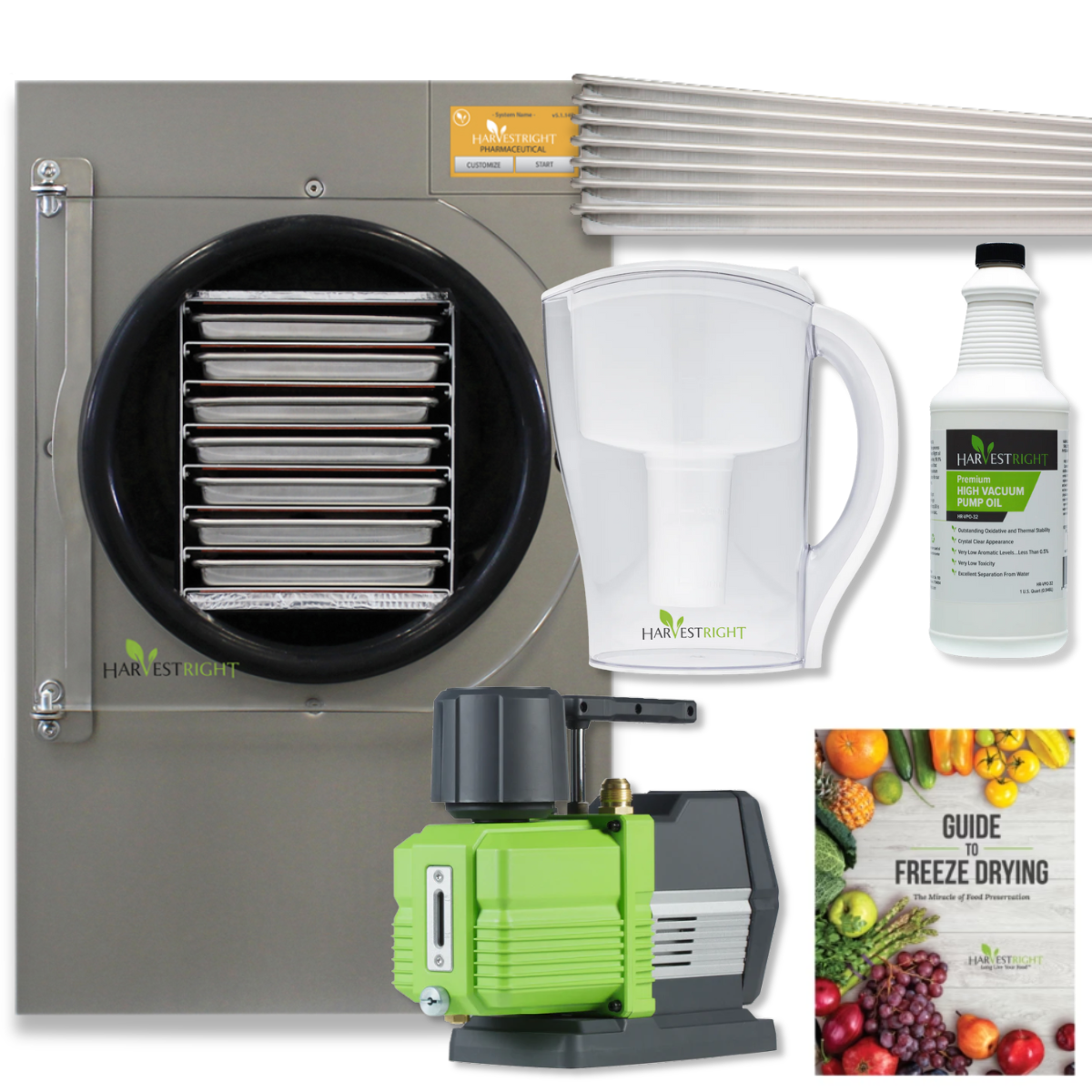 Harvest Right Medium Pharmaceutical Pro Freeze Dryer with Premier Vacuum Pump and 7 Trays in Stainless Steel