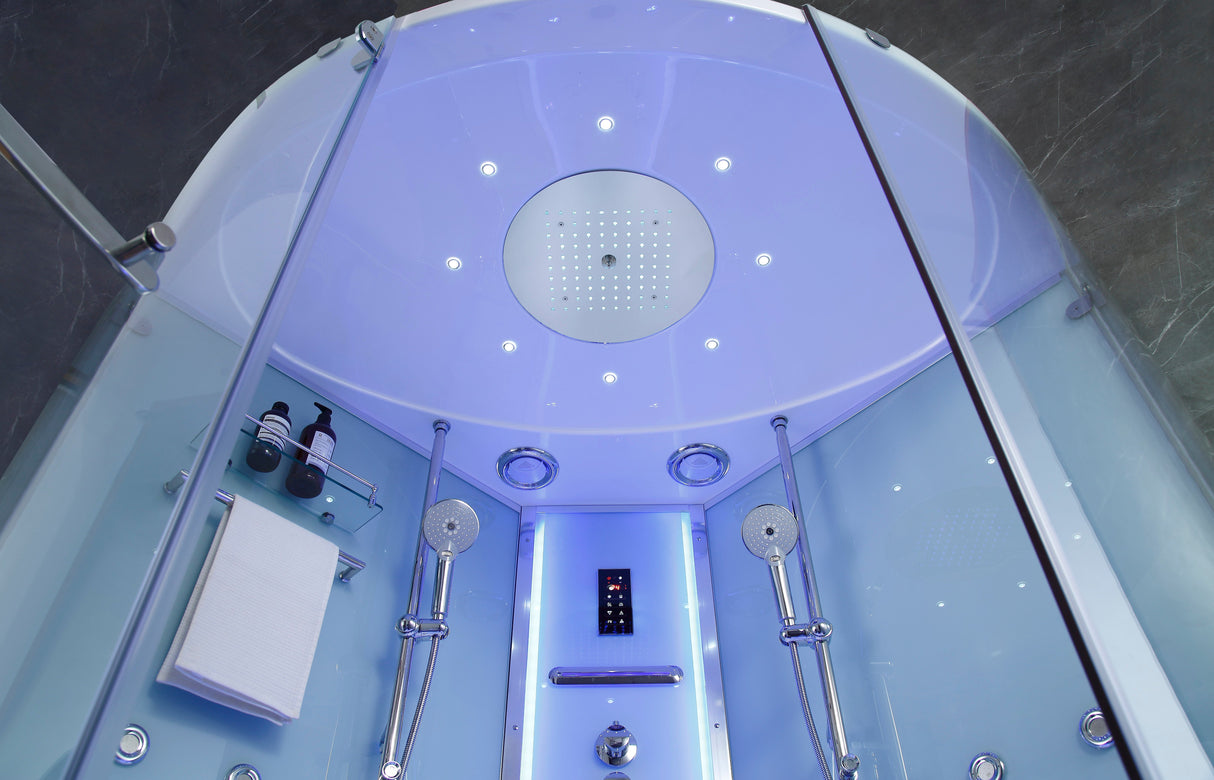 Maya Bath Platinum Comfort 55″ × 55″ × 88″ Walk-In Steam Shower