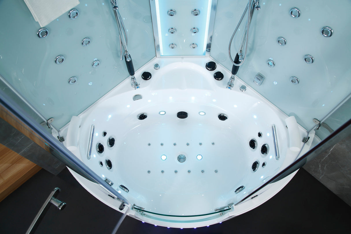 Maya Bath Platinum Comfort 55″ × 55″ × 88″ Walk-In Steam Shower