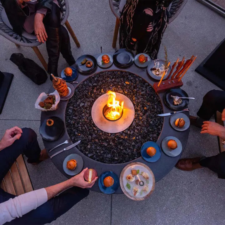 HearthArtSinn Volcano 12 Metal Rock Finish Stepped Gas Fire Pit