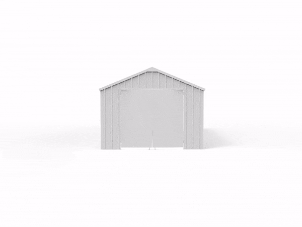 12FT × 20FT Single Garage Metal Shed Double Door Outdoor Storage Unit