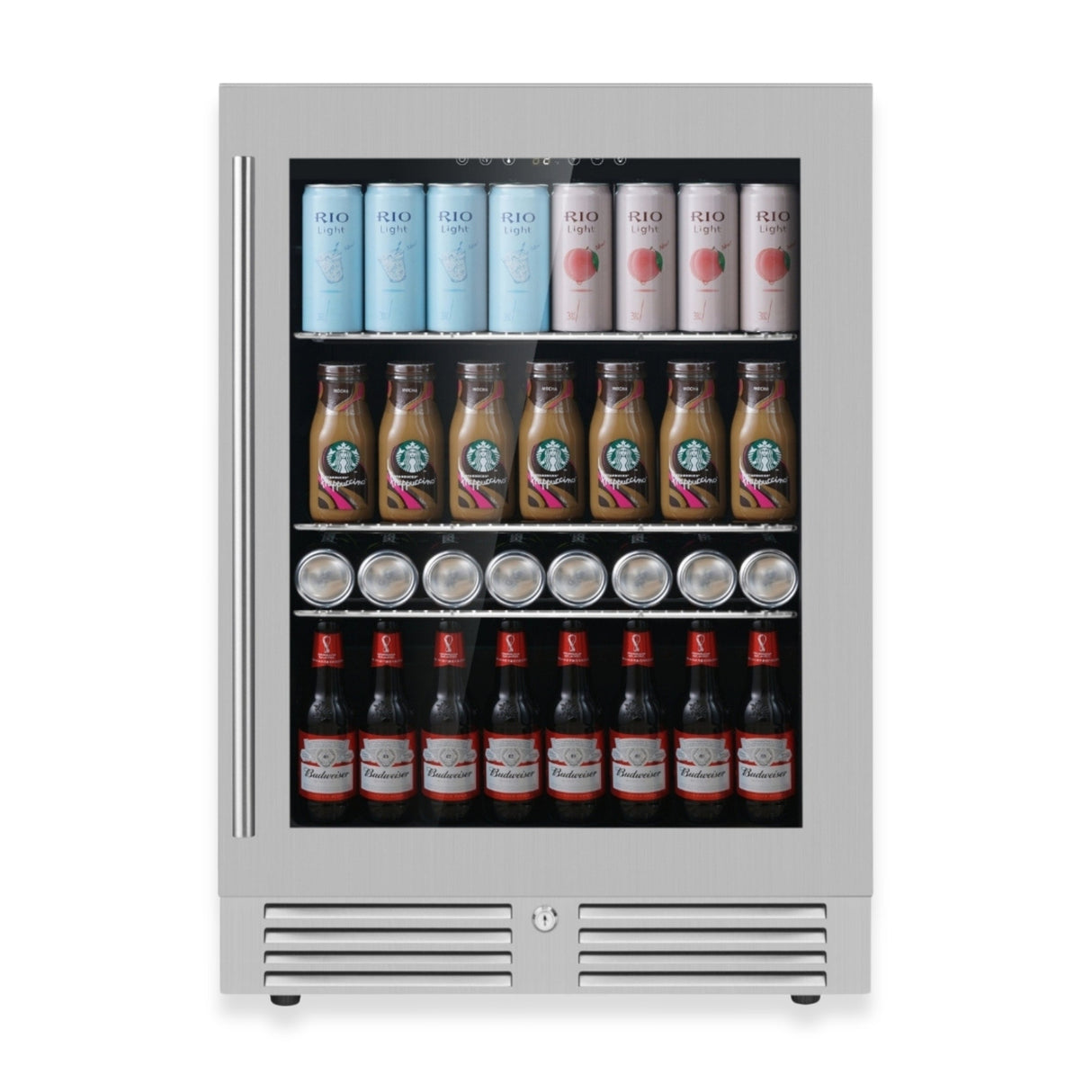 KingsBottle 24 Inch Under Counter Low-E Glass Door Beer Fridge