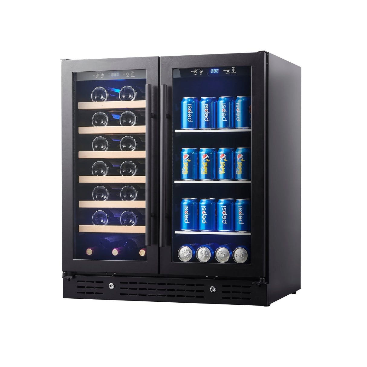 KingsBottle 30-inch Combination Beer and Wine Cooler with Low-E Glass Door
