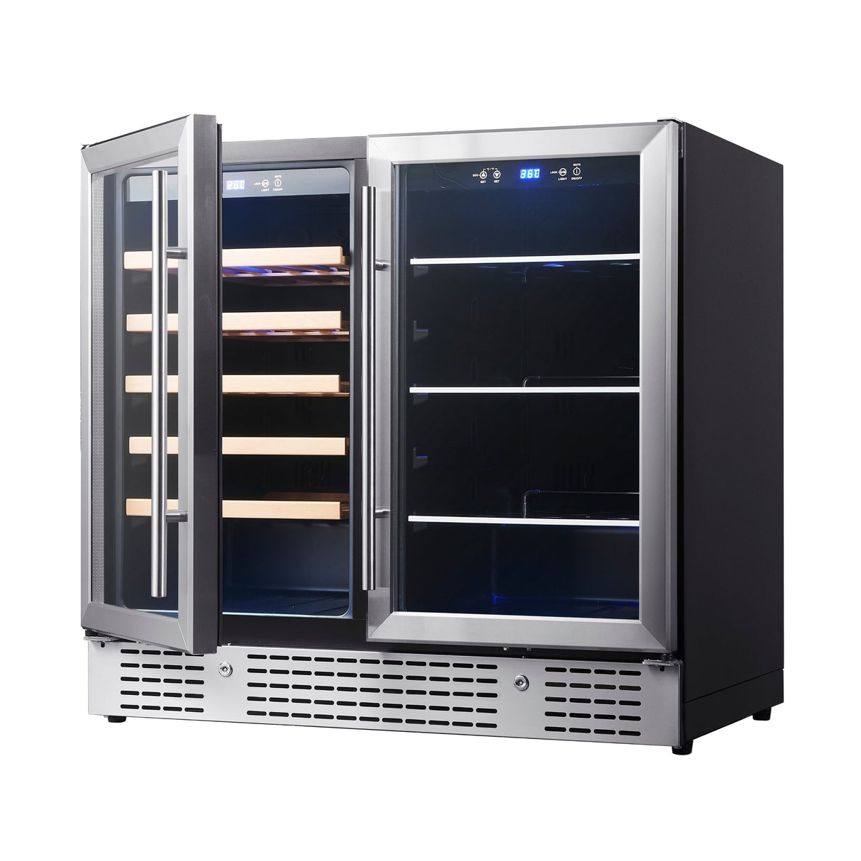 KingsBottle 36-inch Beer and Wine Cooler Combination with Low-E Glass Door