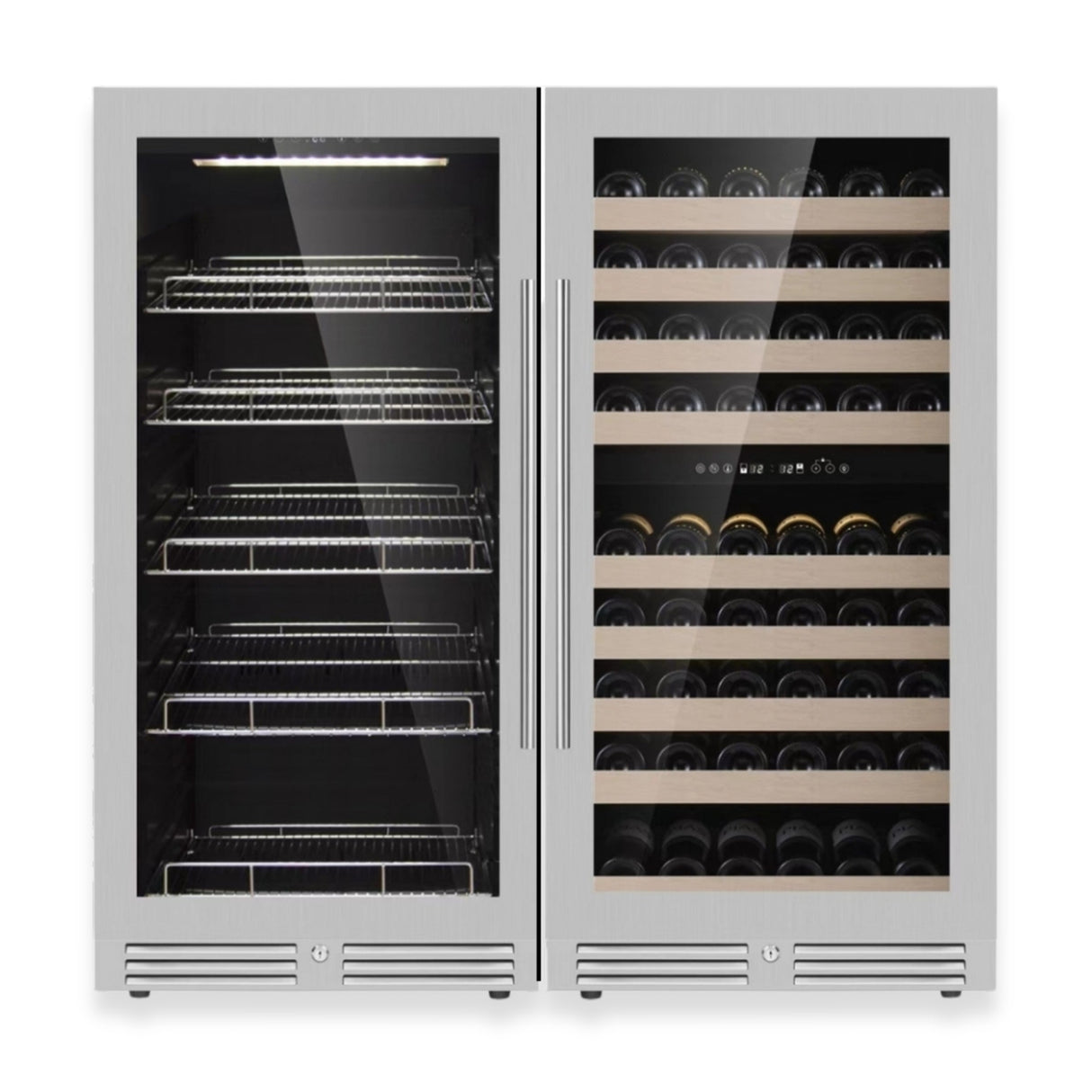 KingsBottle 47" High Wine & Beverage Refrigerator Combo with Triple Temp. Zones