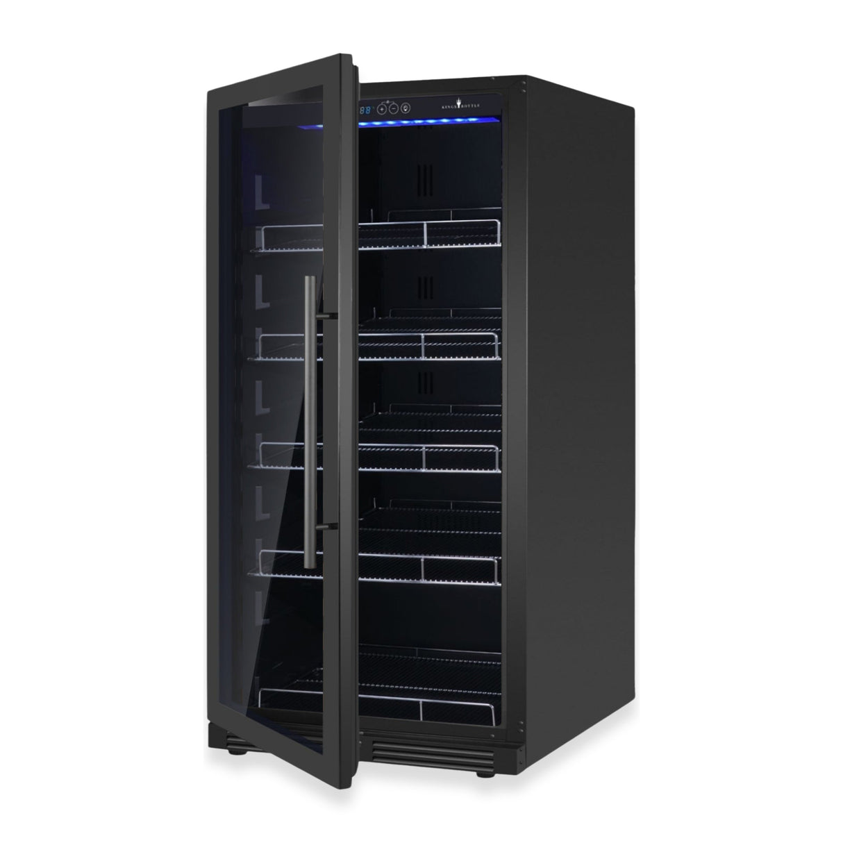KingsBottle 389 Cans Capacity Upright Beverage Refrigerator With Low-E Glass Door