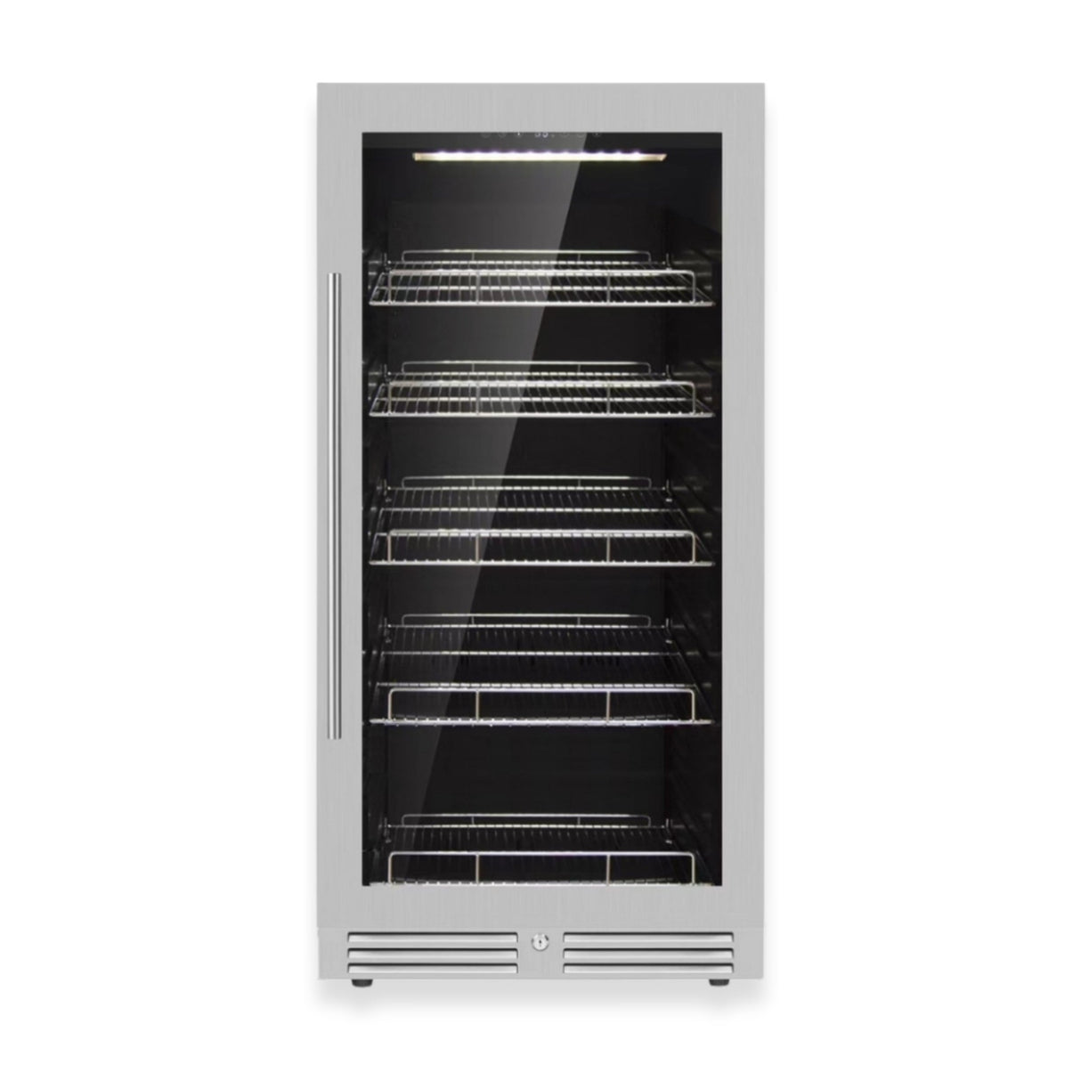KingsBottle 389 Cans Capacity Upright Beverage Refrigerator With Low-E Glass Door