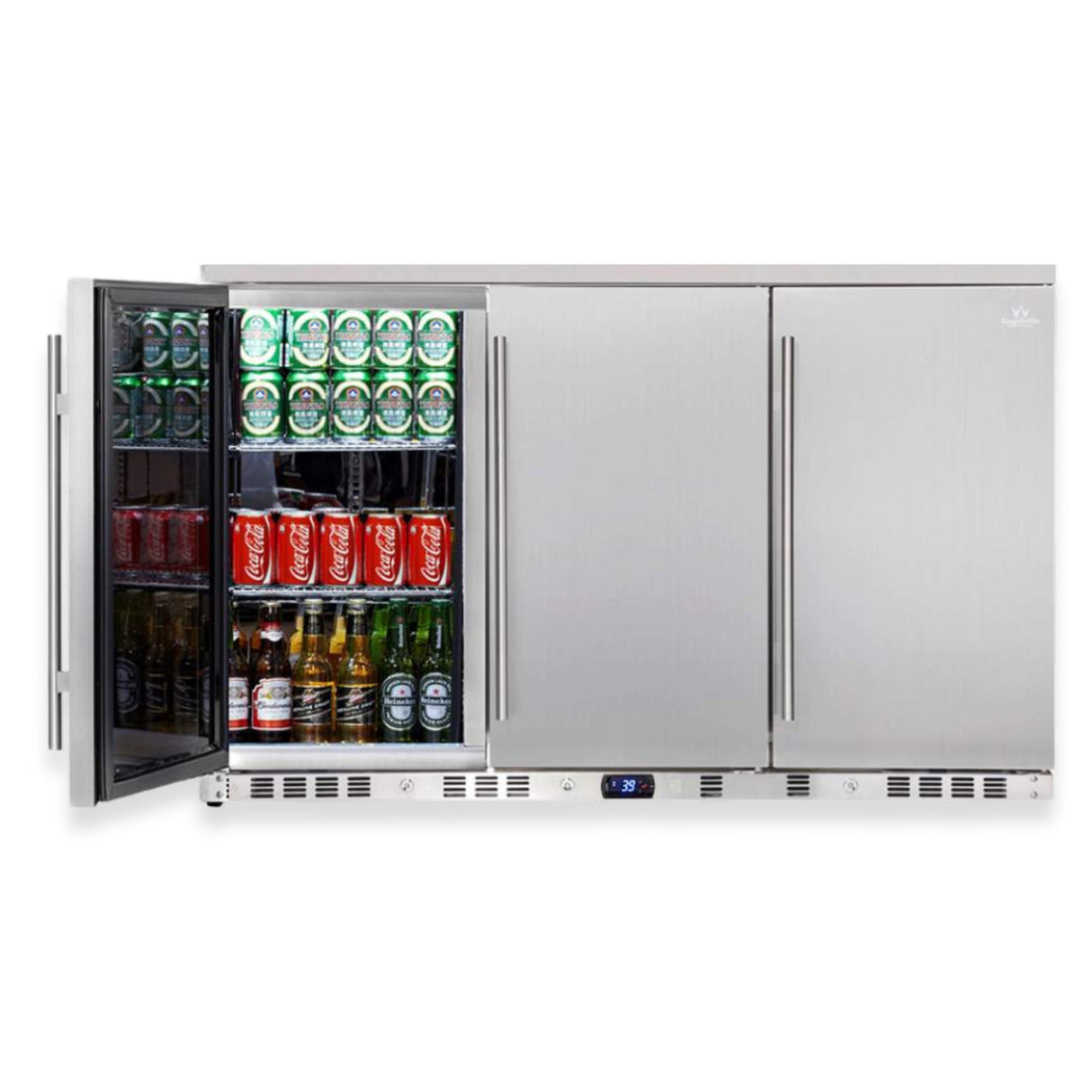 KingsBottle 53 Inch Solid 3-Door Outdoor Beverage Drinks Cooler