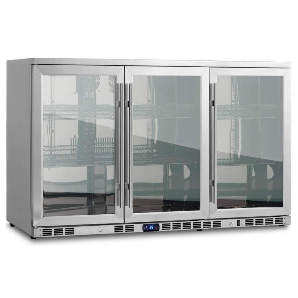 KingsBottle 53 Inch Heating Glass 3 Door Large Beverage Refrigerator