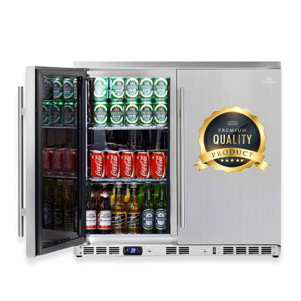 KingsBottle 36 Inch Outdoor Beverage Refrigerator 2 Door