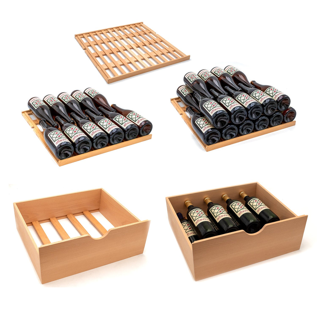Allavino 76.5" Tall Side-by-Side Wine Vault with Solid Black Doors Dual Zone Wine Refrigerator