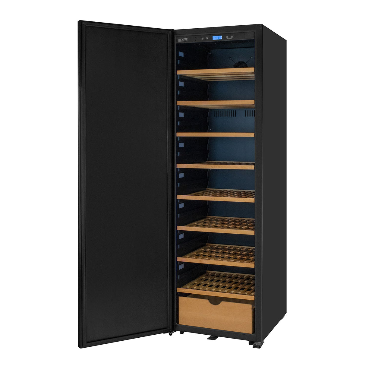 Allavino 76.5″ Tall Single Zone Wine Vault Solid Black Left Hinge Door Wine Refrigerator