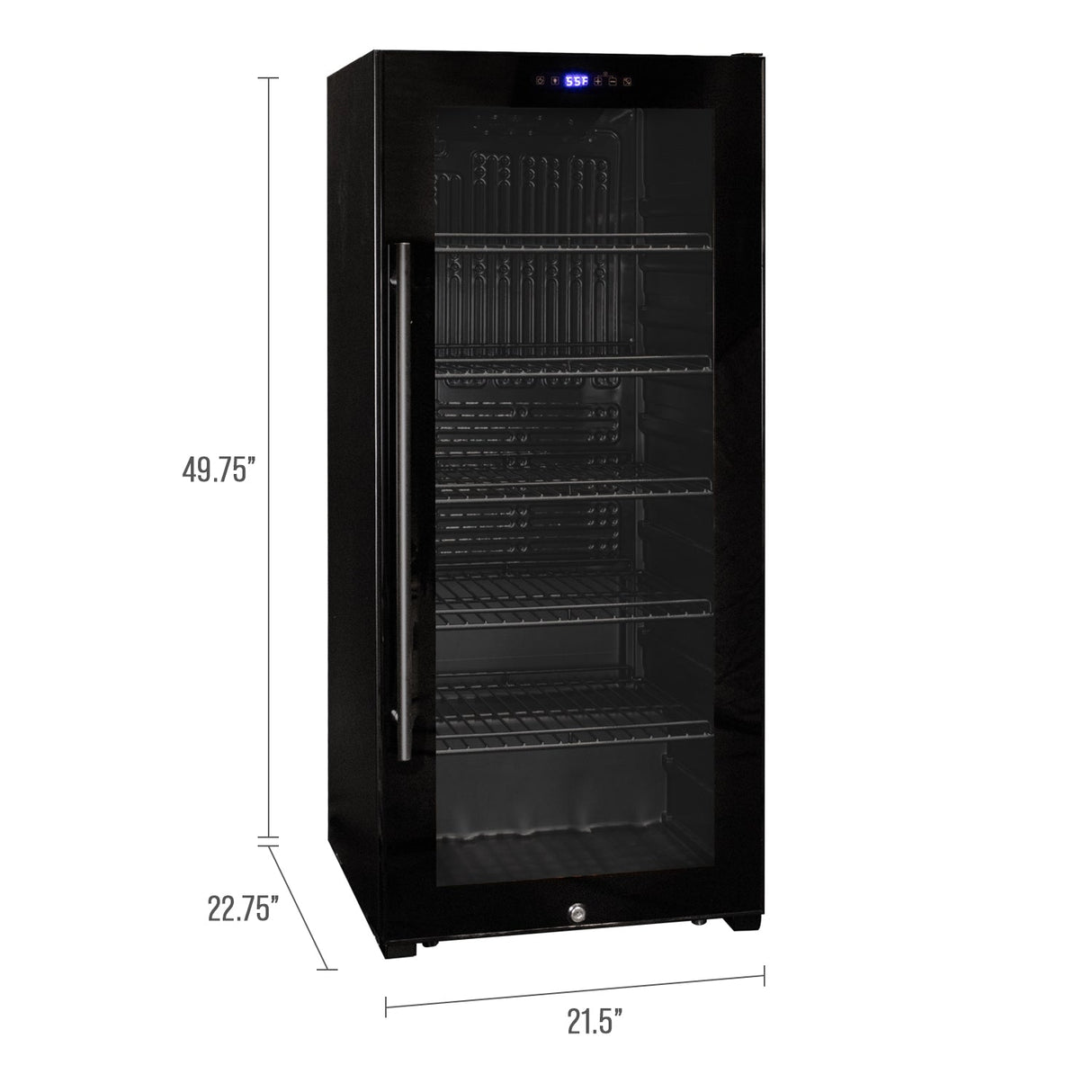 Allavino Contemporary 102 Bottle Single Zone Freestanding Wine Refrigerator with Black Glass Door KWR102S-1BGR