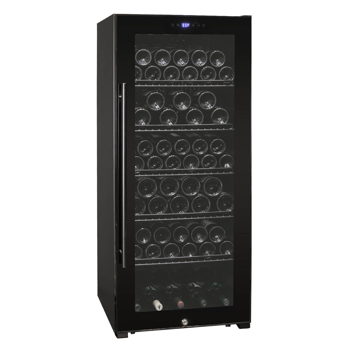 Allavino Contemporary 102 Bottle Single Zone Freestanding Wine Refrigerator with Black Glass Door KWR102S-1BGR