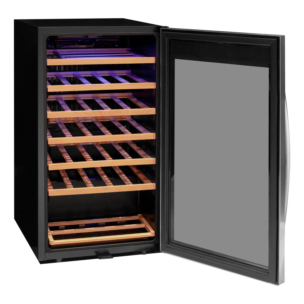 Allavino Cascina Series 33 Bottle Single Zone Freestanding Wine Refrigerator Cooler with Stainless Steel Door Right Hinge KWR33S-1SR