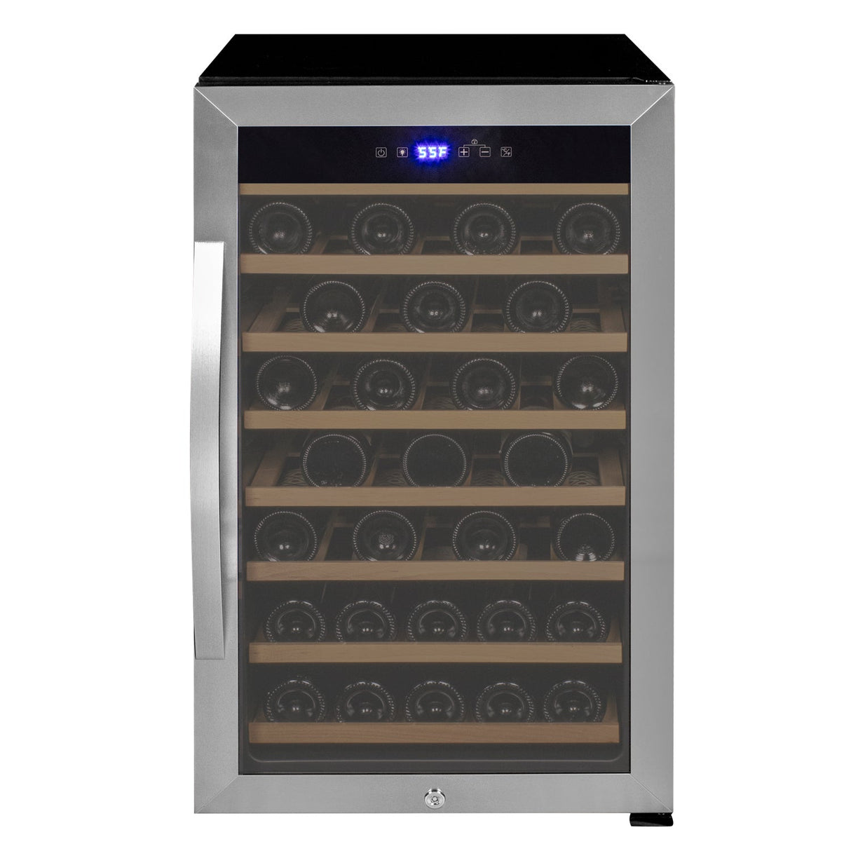 Allavino Cascina Series 50 Bottle Single Zone Freestanding Wine Cooler Refrigerator with Stainless Steel Door Right Hinge KWR50S-1SR
