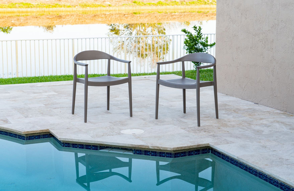 Rainbow Outdoor Kennedy Set of 2 Stackable Armchair-Cappuccino