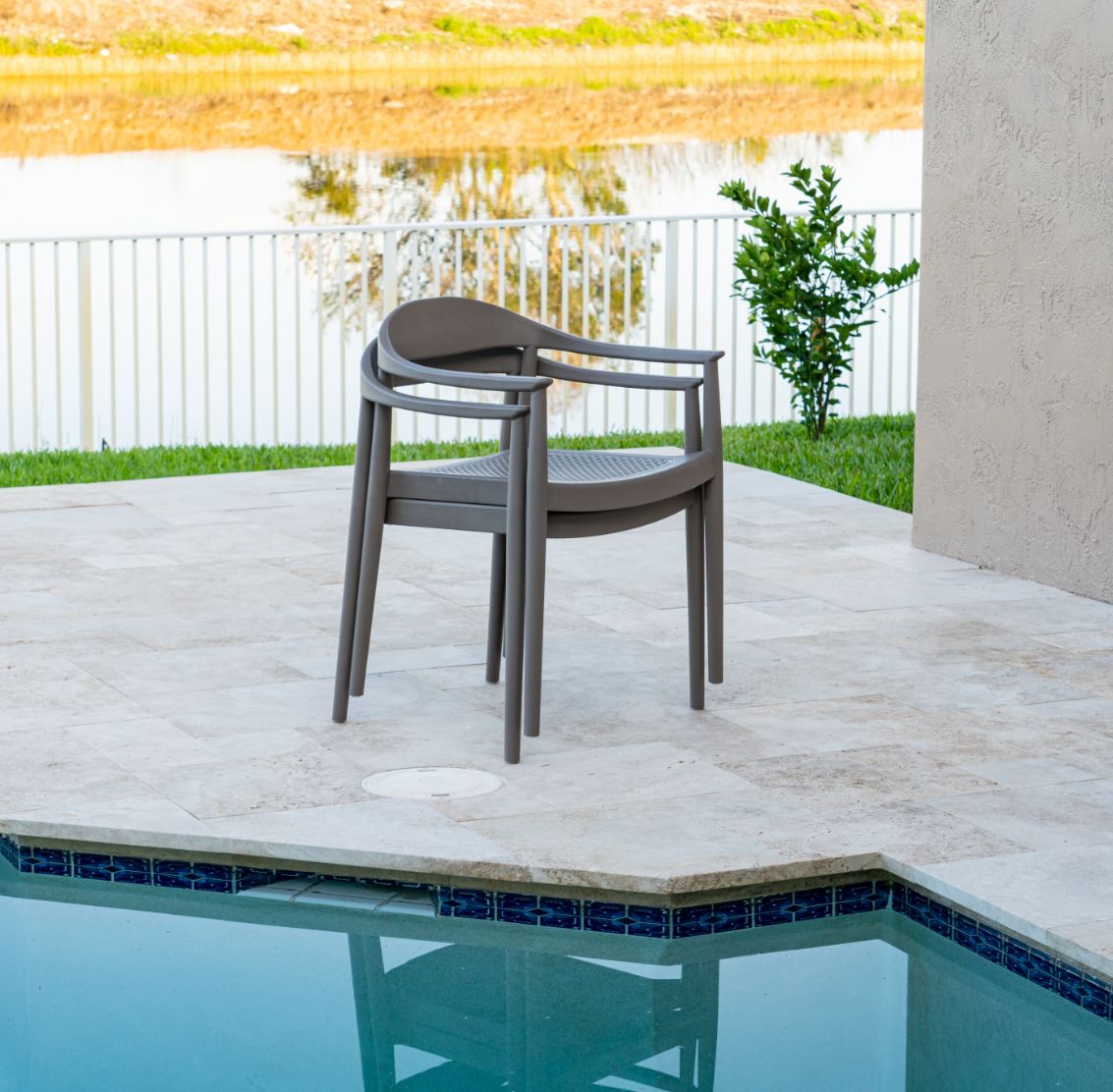 Rainbow Outdoor Kennedy Set of 2 Stackable Armchair-Cappuccino