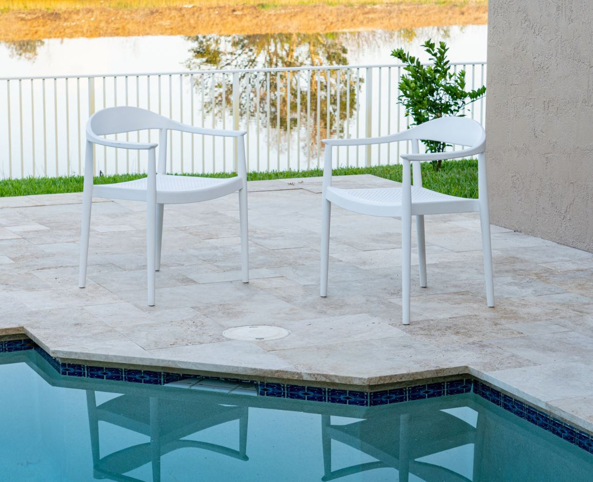 Rainbow Outdoor Kennedy Set of 2 Stackable Armchair-White