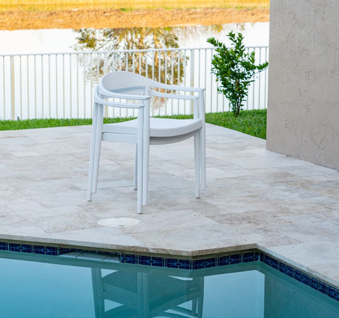 Rainbow Outdoor Kennedy Set of 2 Stackable Armchair-White