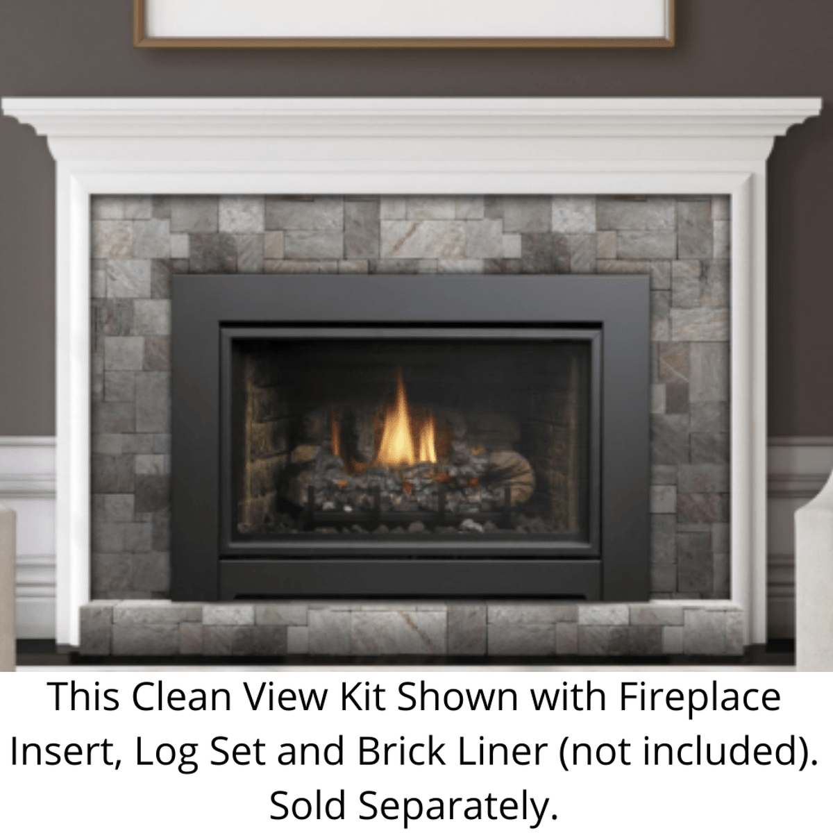 Kingsman 40" Black Clean View Kit with Safety Screen for IDV44 Fireplace Insert I44CV1BL