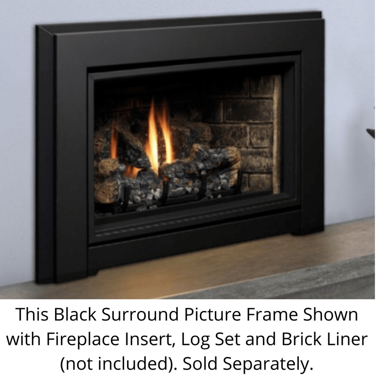 Kingsman I34SPF4131BL 41" x 31" Black Picture Frame Surround for IDV34 Fireplace Insert