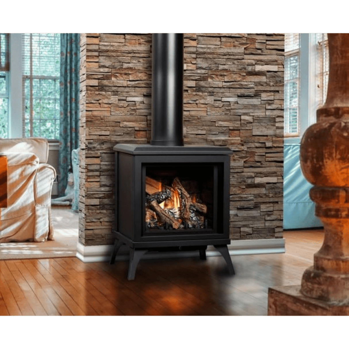 Kingsman FDV200S 23" Freestanding Direct Vent Gas Stove FDV200SLPE