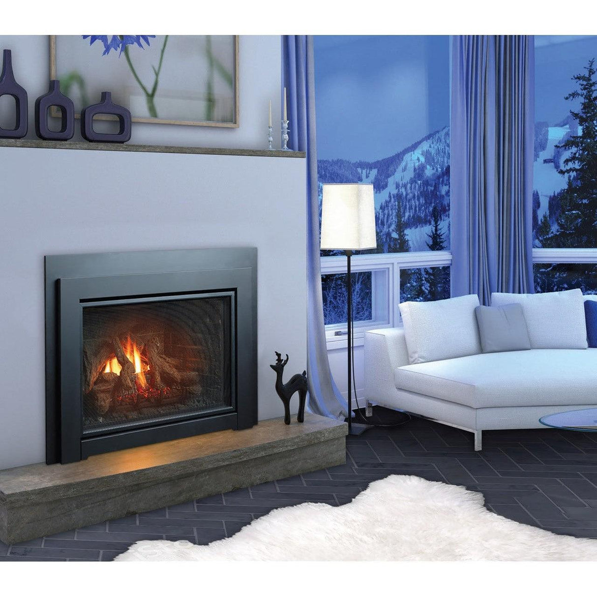 Kingsman IDV44 33" Millivolt Propane Gas Direct Vent Fireplace Insert IDV44LP