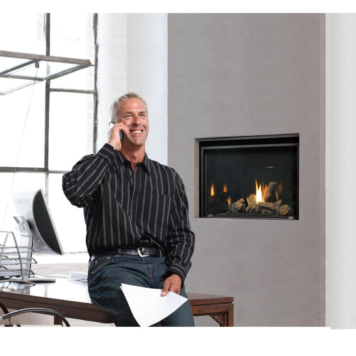Kingsman ZCV3622 36" Millivolt Natural Gas Zero Clearance Direct Vent Fireplace