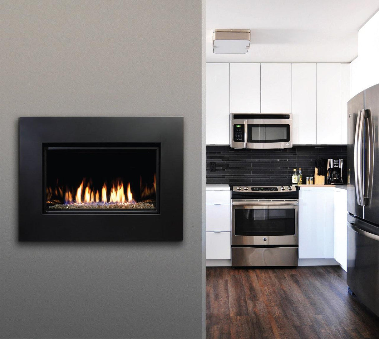 Kingsman ZCVRB3622 36" Zero Clearance Linear Direct Vent Gas Fireplace ZCVRB3622NE