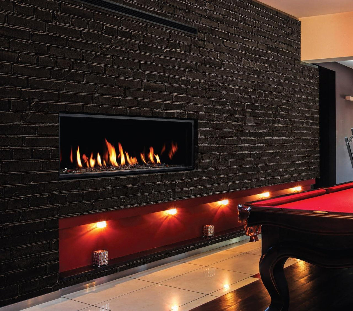 Kingsman ZCVRB47 47" Zero Clearance Intermittent Pilot Control Propane Direct Vent Linear Fireplace