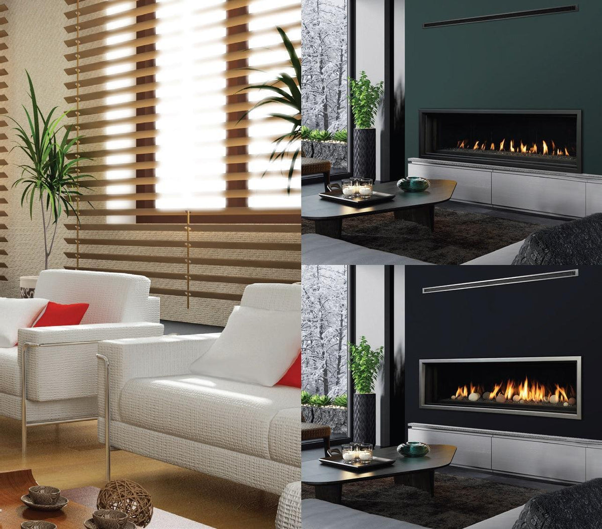 ZCVRB72 72" Propane Direct Vent Linear Fireplace ZCVRB72LPE