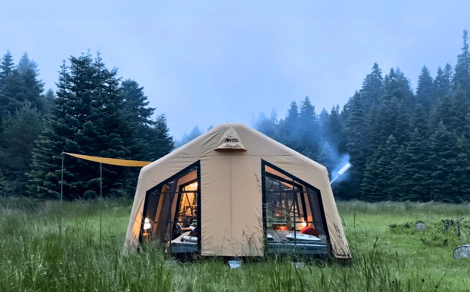 Sonmez Outdoor London Maxia 480 Premium Inflatable Glamping Tent with Digital Air Pump