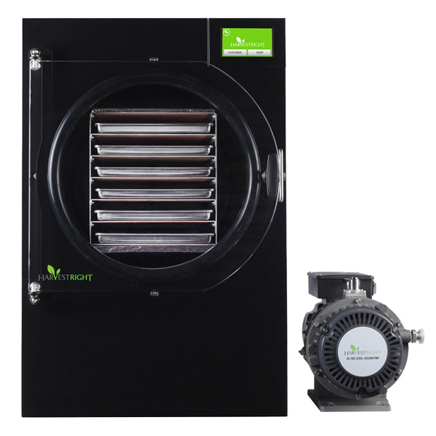 Harvest Right Large Home Pro Freeze Dryer with Oil Free Vacuum Pump, 6 Trays and Mylar Starter Kit in Black