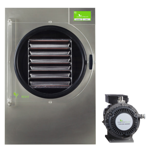 Harvest Right Large Home Pro Freeze Dryer with Oil Free Vacuum Pump, 6 Trays and Mylar Starter Kit in Stainless Steel