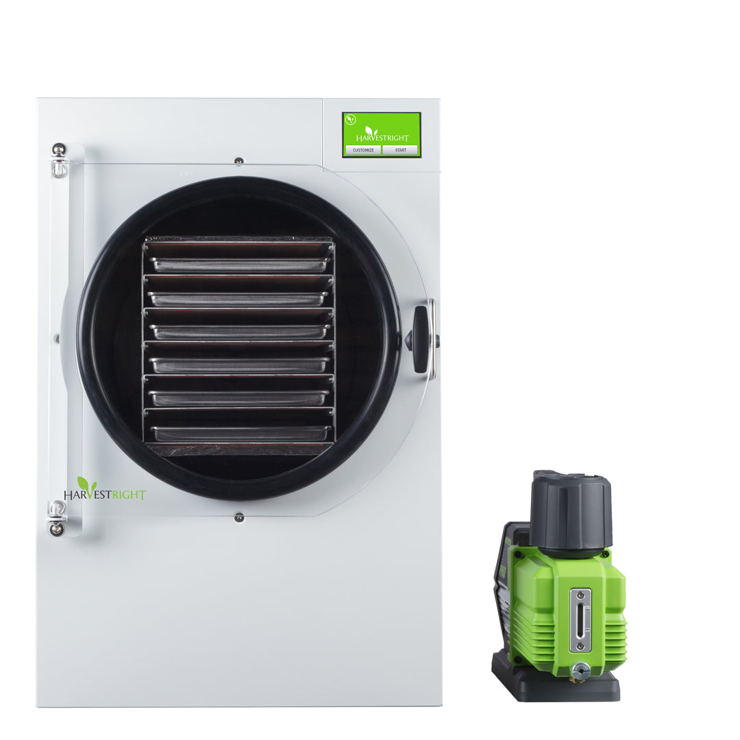 Harvest Right Large Home Pro Freeze Dryer with XL Premier Vacuum Pump, 6 Trays and Mylar Starter Kit in White