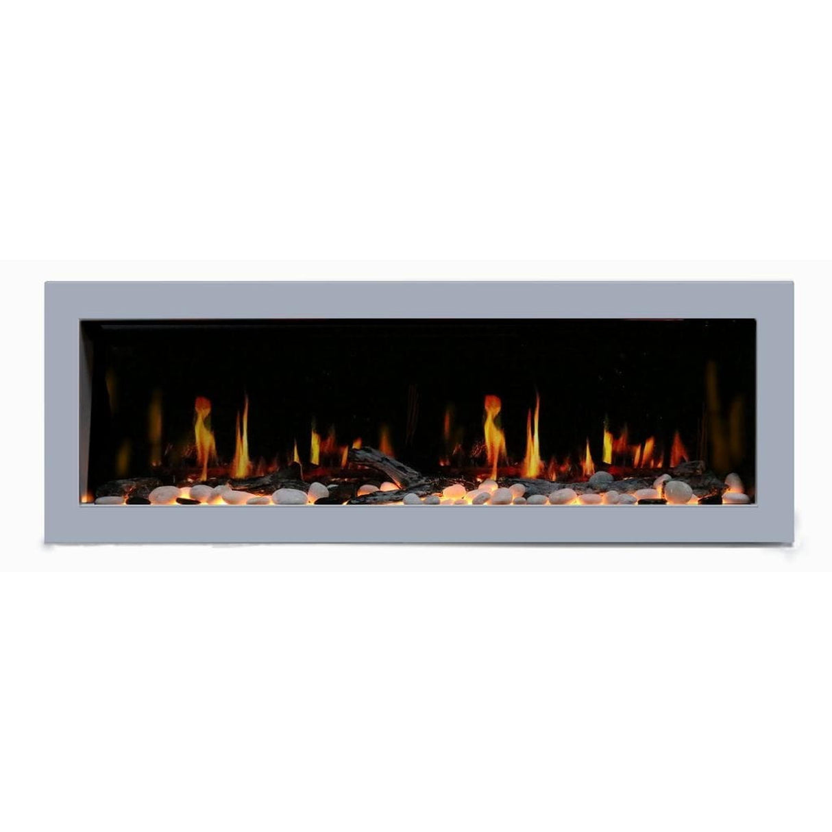 Litedeer Homes Gloria II 58" Smart Electric Fireplace with App Driftwood Log & River Rock ZEF58VS