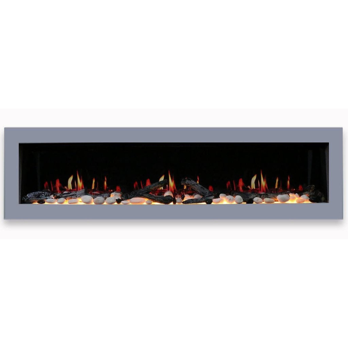 Litedeer Homes Gloria II 68" Smart Electric Fireplace with App Driftwood Log & River Rock ZEF68XS