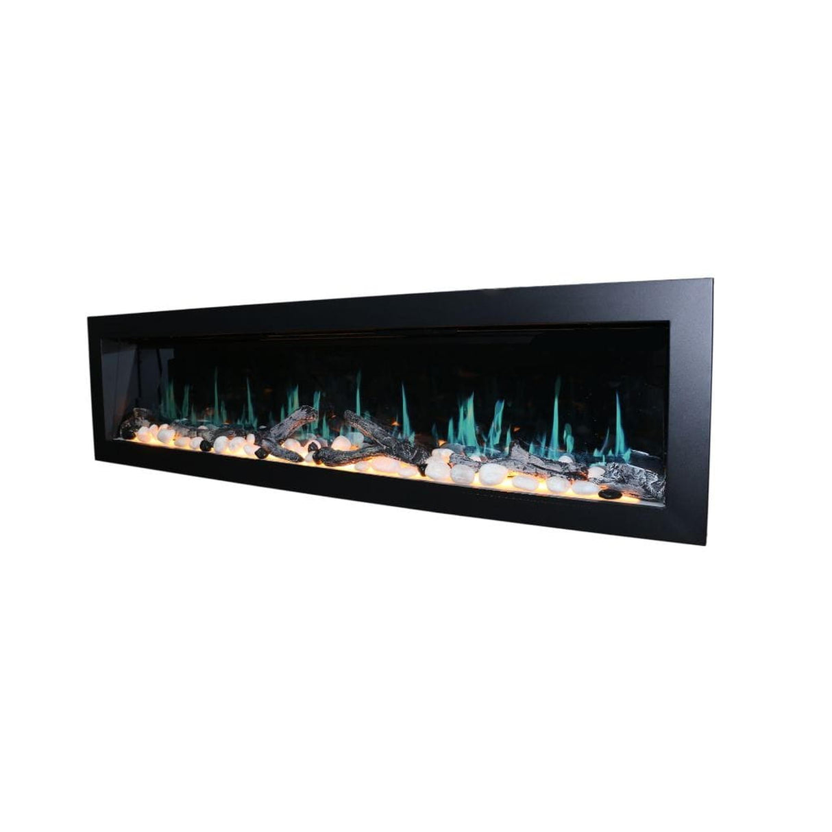 Litedeer Homes Latitude II 68" Smart Electric Fireplace with Multi-flame Style APP Driftwood Log & River Rock ZEF68X