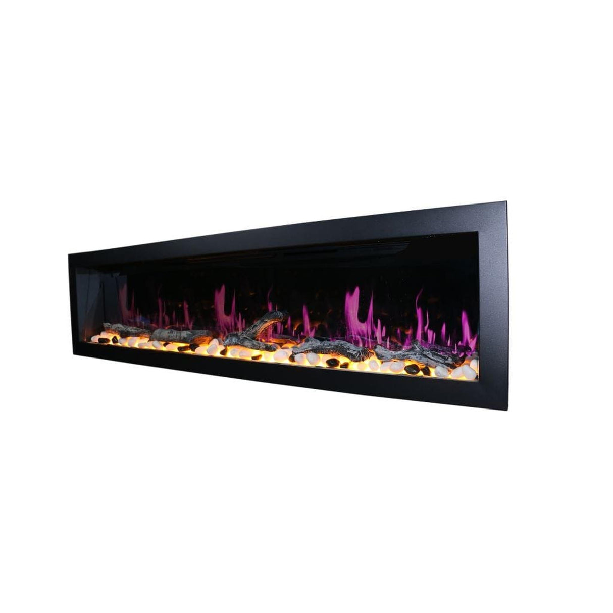 Litedeer Homes 78" Latitude II Push-In Contemporary Smart Linear Vent-Free Built-In Electric Fireplace ZEF78V