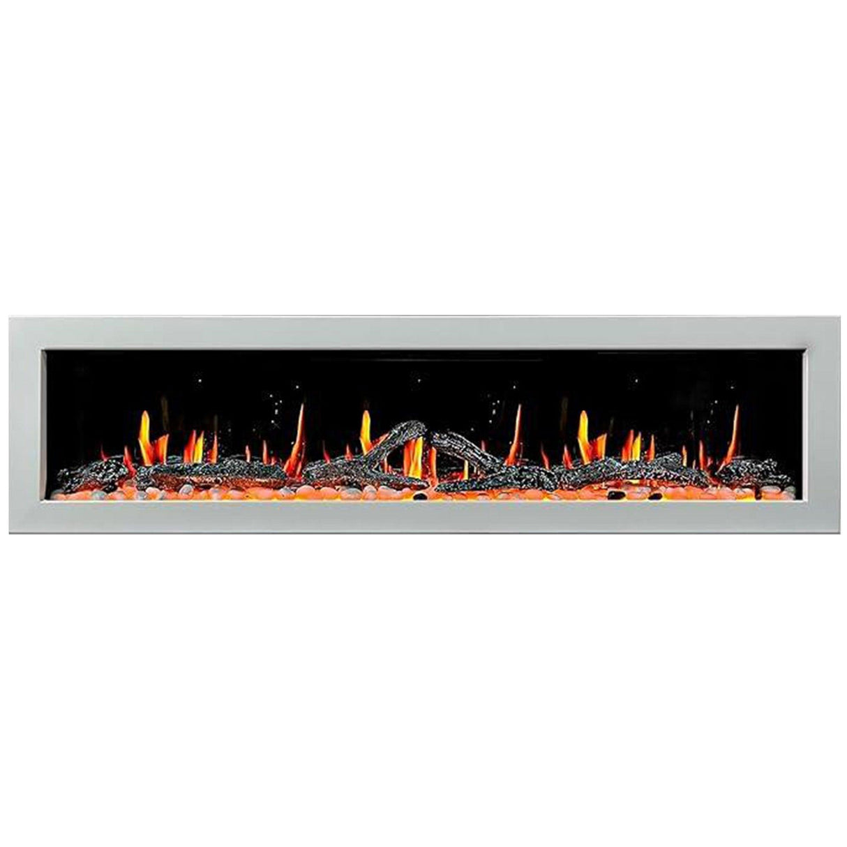 Litedeer Homes Gloria II 68" White Smart App Control Multi Flame Wall Mount Electric Fireplace ZEF68XW