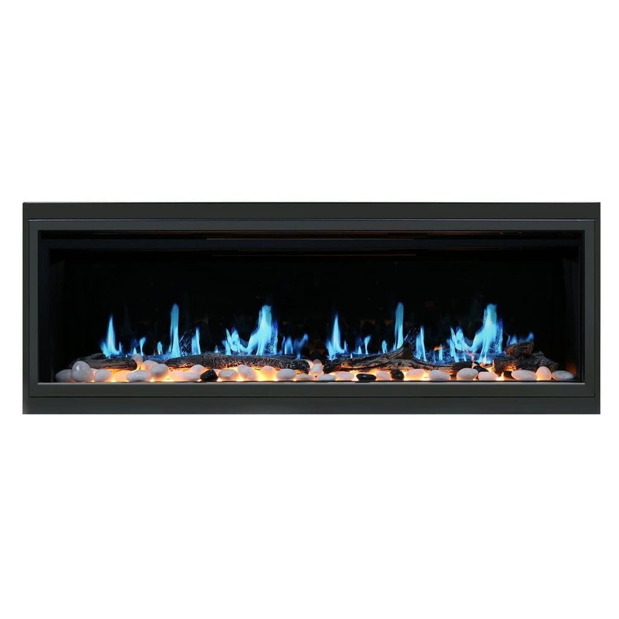 Litedeer Latitude 45" Smart Linear WiFi Enabled Vent-Free Built-In Electric Fireplace With Driftwood Log & River Rock ZEF45X