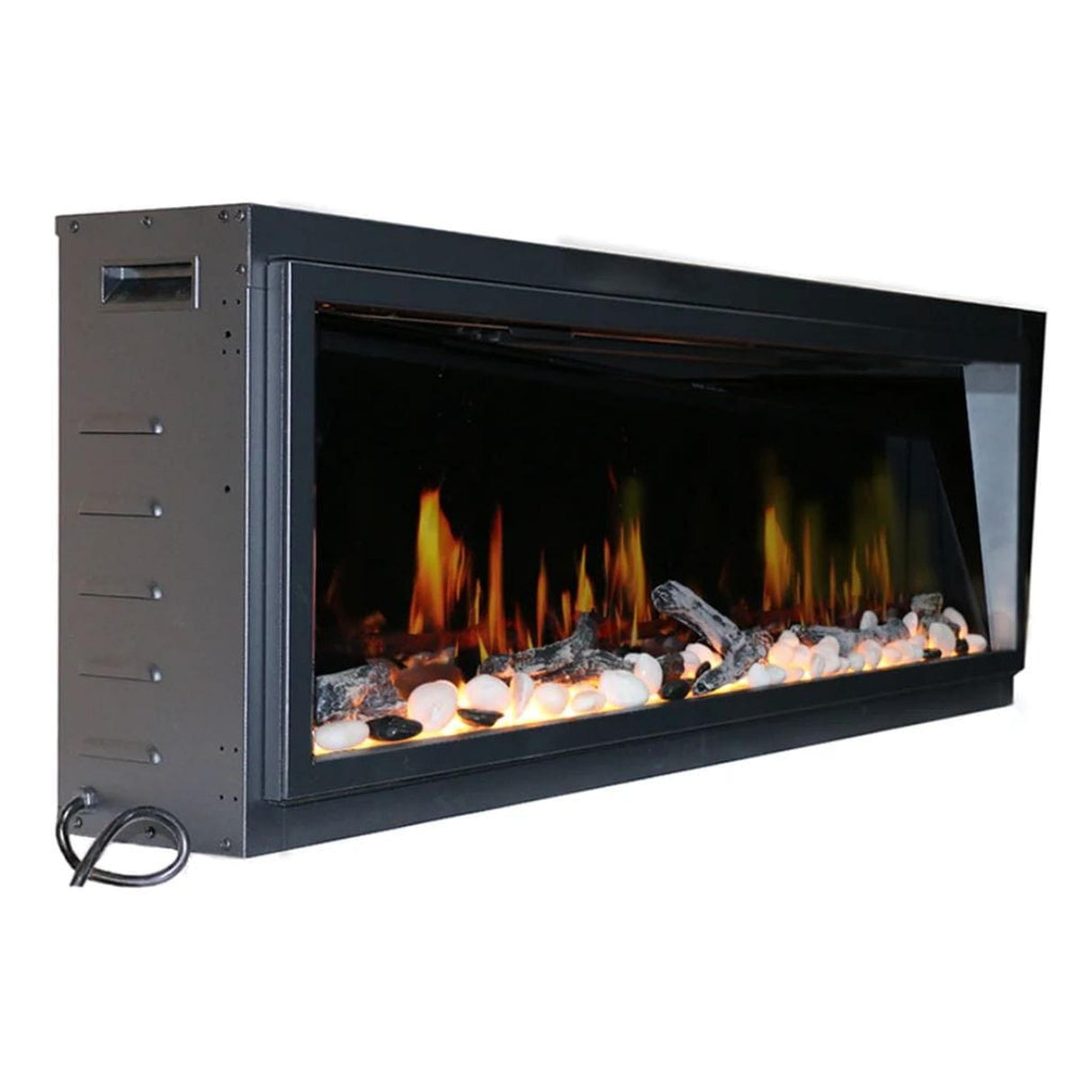 Litedeer Latitude 45" Smart Linear WiFi Enabled Vent-Free Built-In Electric Fireplace With Driftwood Log & River Rock ZEF45X