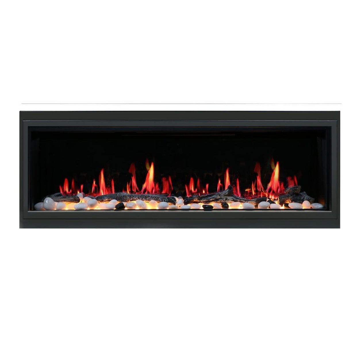 Litedeer Latitude 55" Smart Linear WiFi Enabled Vent-Free Built-In Electric Fireplace With Driftwood Log & River Rock ZEF55V