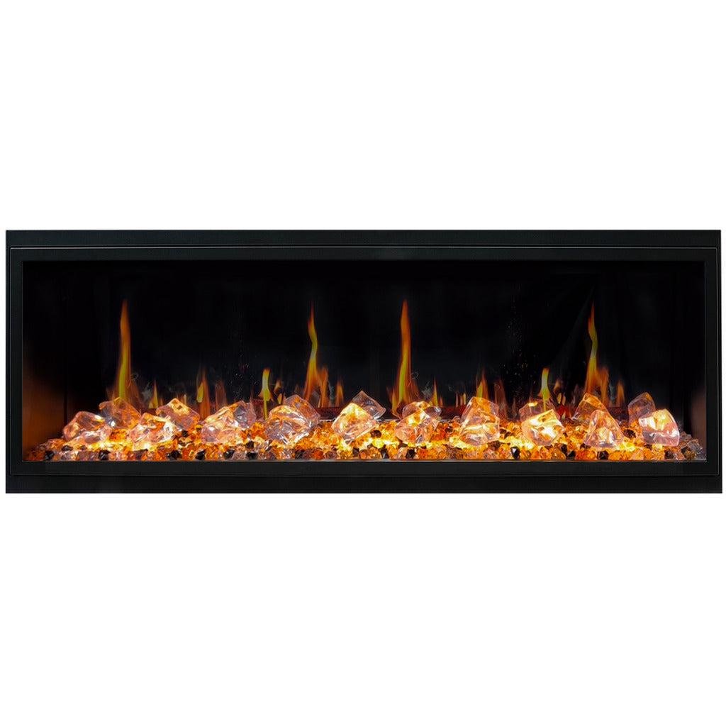 Litedeer Homes Latitude 55 inch Built-in Smart Electric Fireplace with Crackling Sounds Diamond-like Crystal ZEF55VC