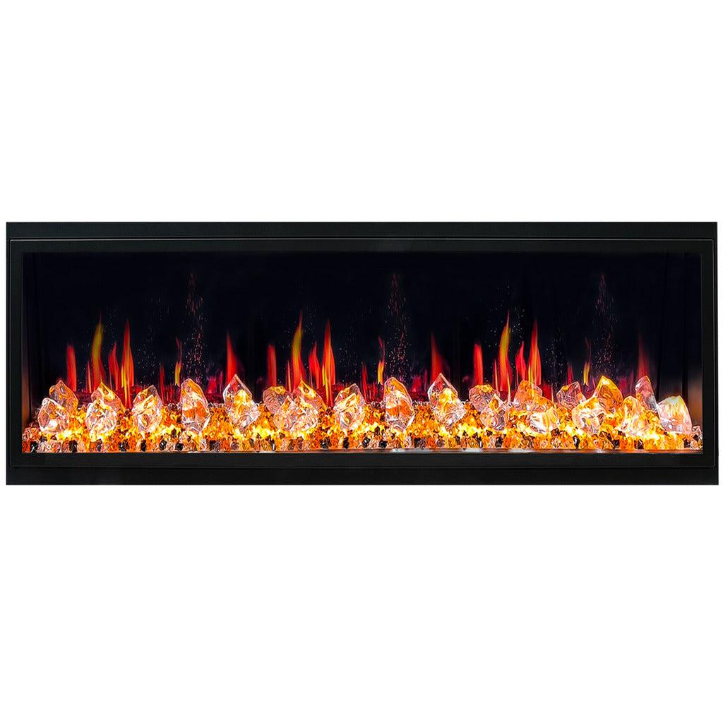 Litedeer Homes Latitude 55 inch Built-in Smart Electric Fireplace with Crackling Sounds Diamond-like Crystal ZEF55VC