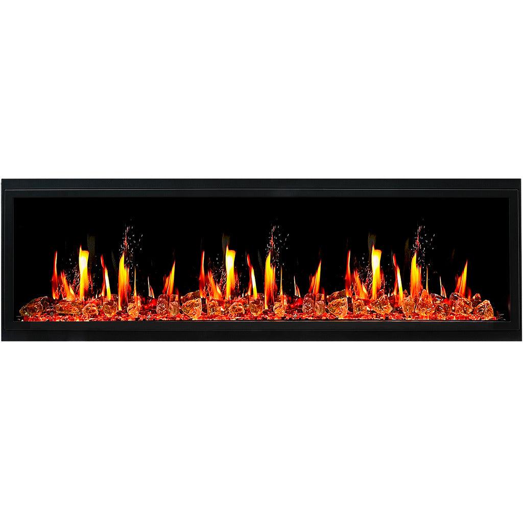 Litedeer Homes Latitude 65" Smart Built-in Electric Fireplace with Reflective Amber Glass ZEF65XA